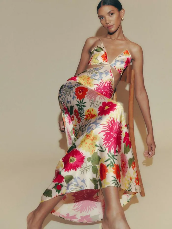 The Reformation Poppies Silk Dress Fabrizia 8211 ClothingWeddings