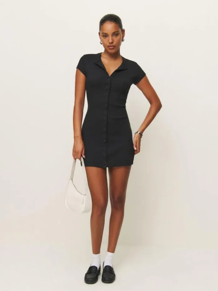 The Reformation Raelynn Knit Dress Black 8211 Clothing