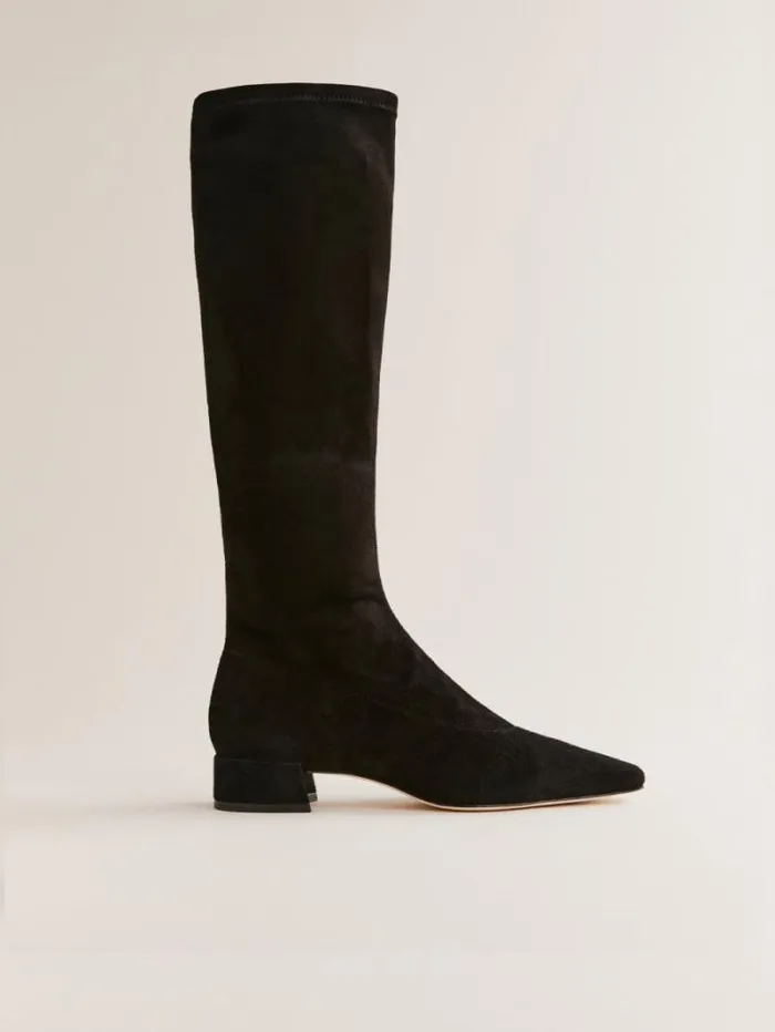 The Reformation Raven Knee Boot Black Suede 8211 Shoes