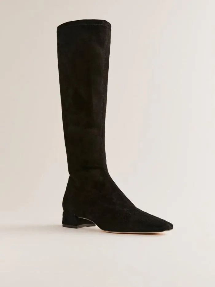 The Reformation Raven Knee Boot Black Suede 8211 Shoes