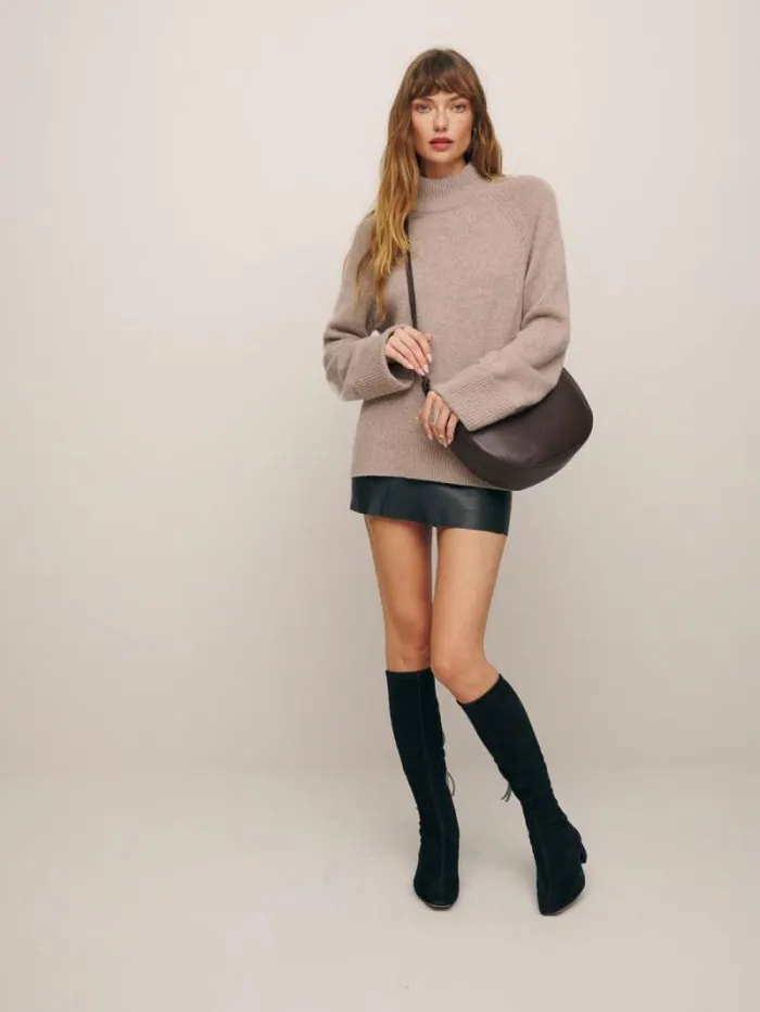 The Reformation Raven Knee Boot Black Suede 8211 Shoes