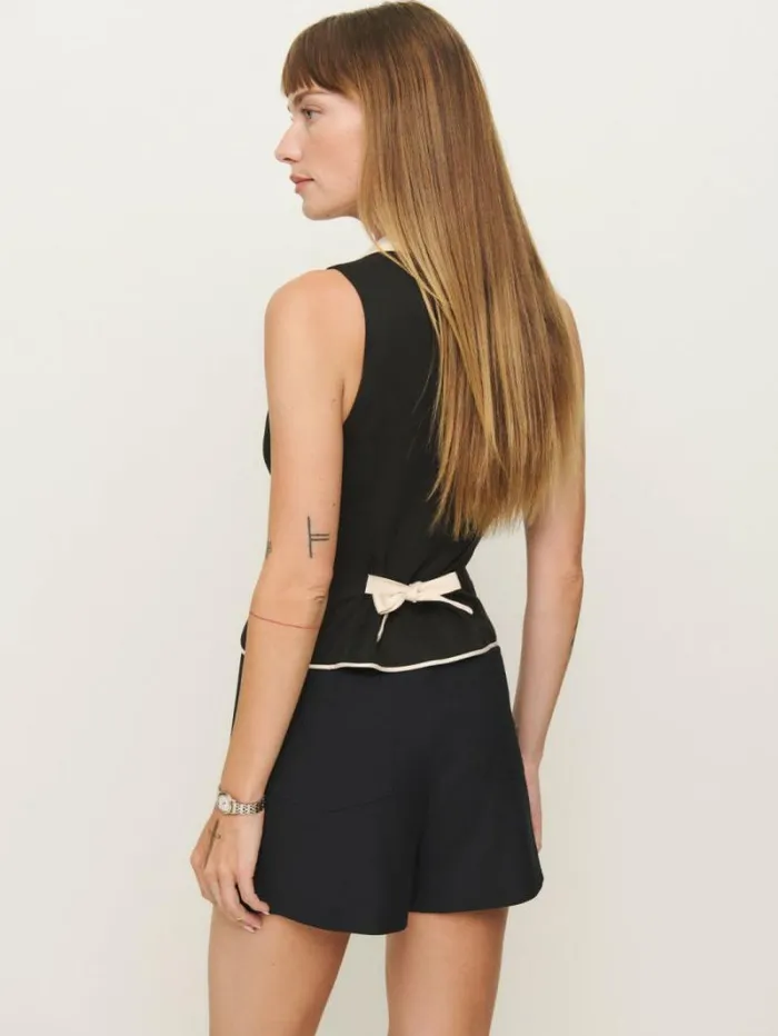 The Reformation Reba Top Black And Sugar 8211 Clothing