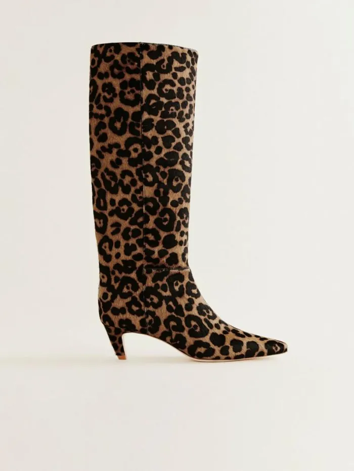 The Reformation Remy Knee Boot Leopard Haircalf 8211 Shoes
