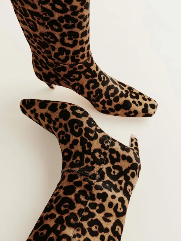 The Reformation Remy Knee Boot Leopard Haircalf 8211 Shoes