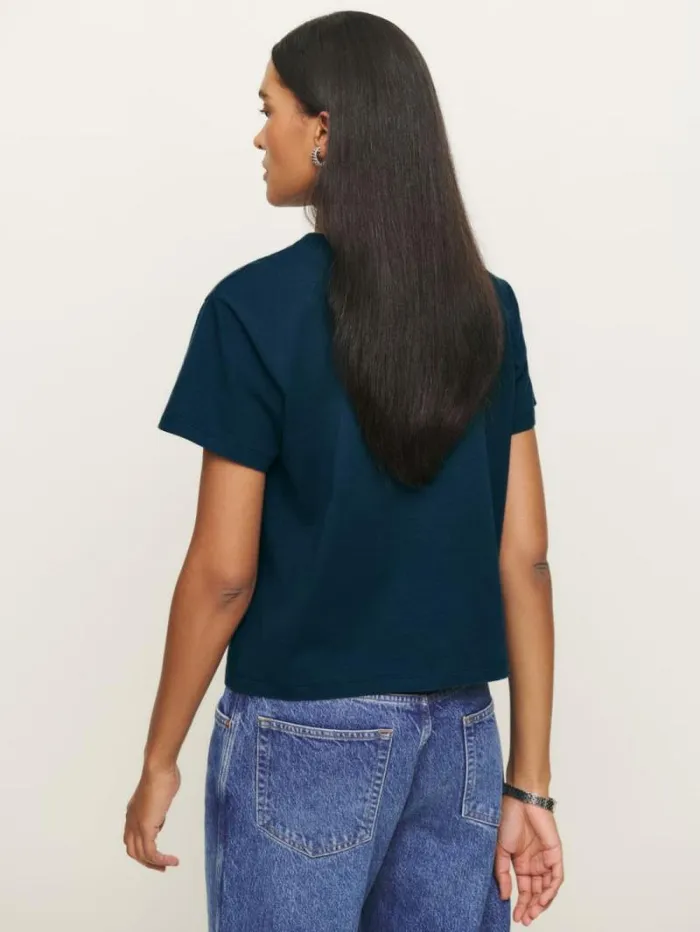 The Reformation Rowan Crew Tee Midnight 8211 Clothing