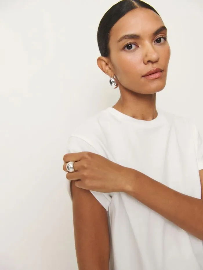 The Reformation Rowan Crew Tee White 8211 Clothing