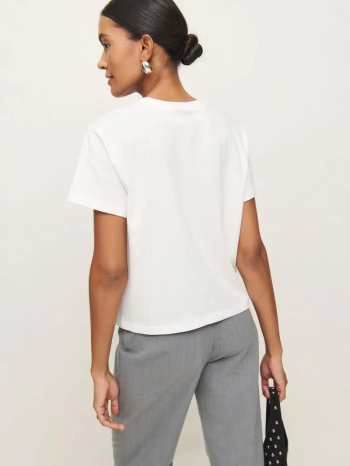 The Reformation Rowan Crew Tee White 8211 Clothing
