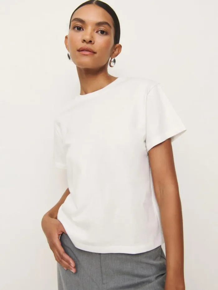 The Reformation Rowan Crew Tee White 8211 Clothing
