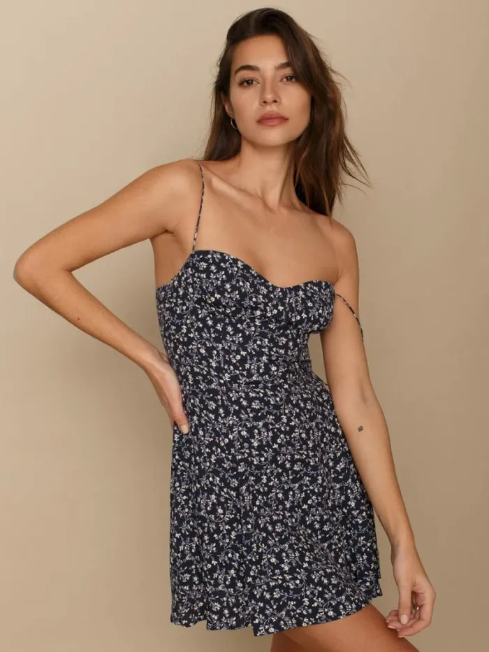 The Reformation Saskia Dress Twilight 8211 Clothing