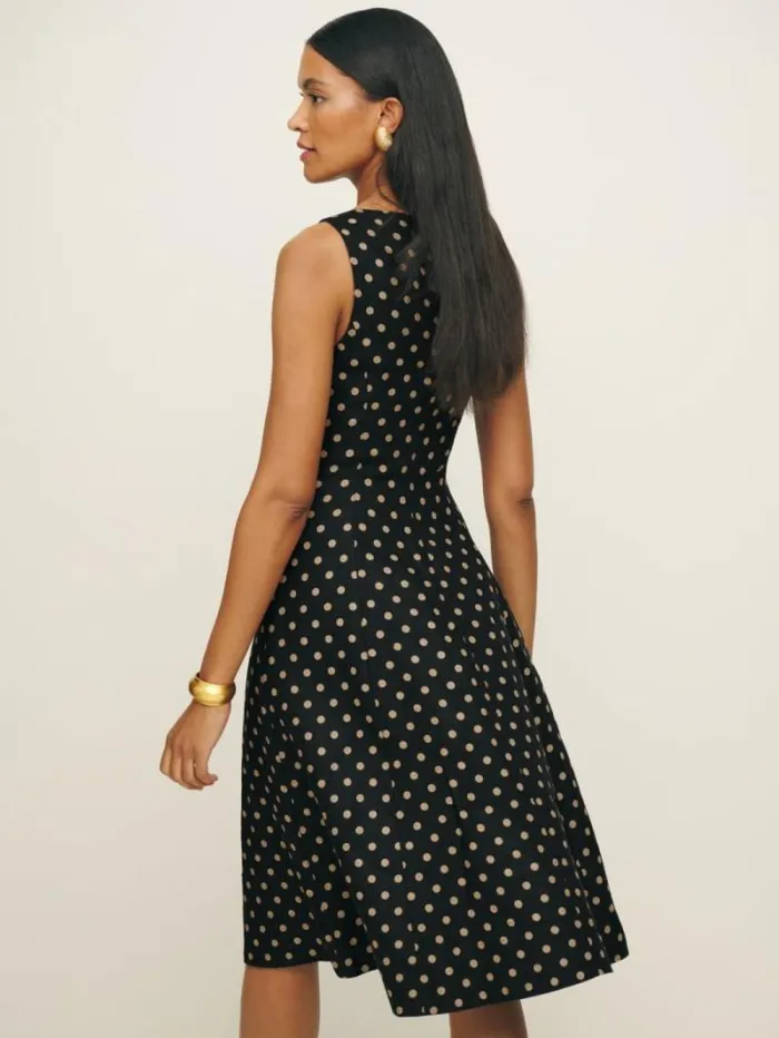 The Reformation Sebastien Linen Dress Ritz Dot 8211 Clothing