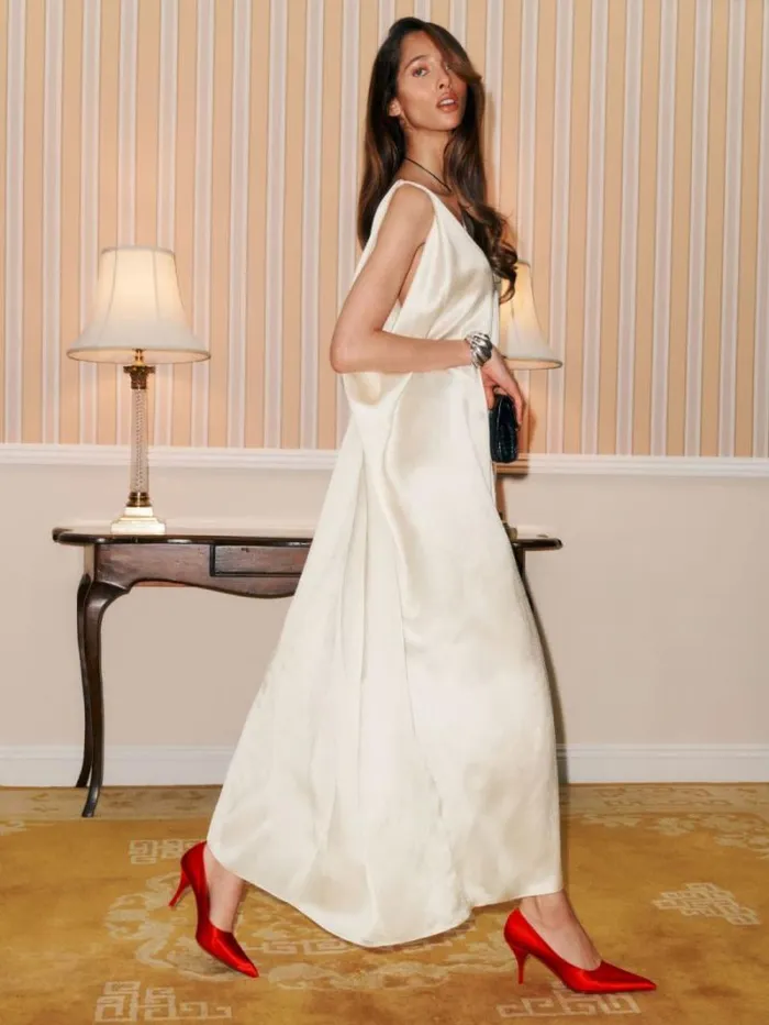 The Reformation Sela Dress Fior Di Latte 8211 Clothing