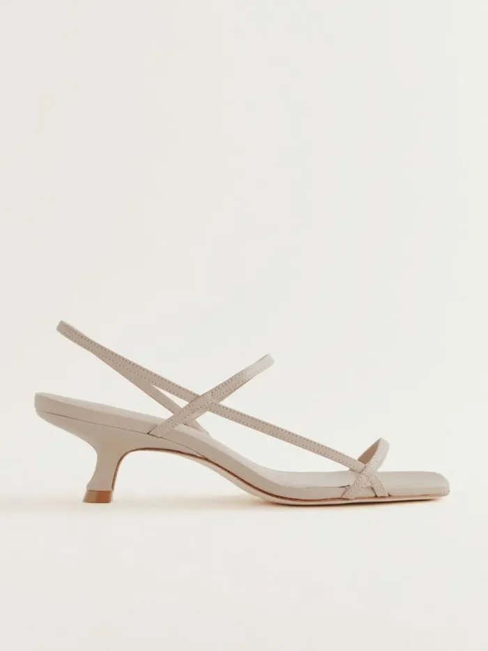 The Reformation Serenity Bare Sandal Porridge Leather 8211 WeddingsShoes