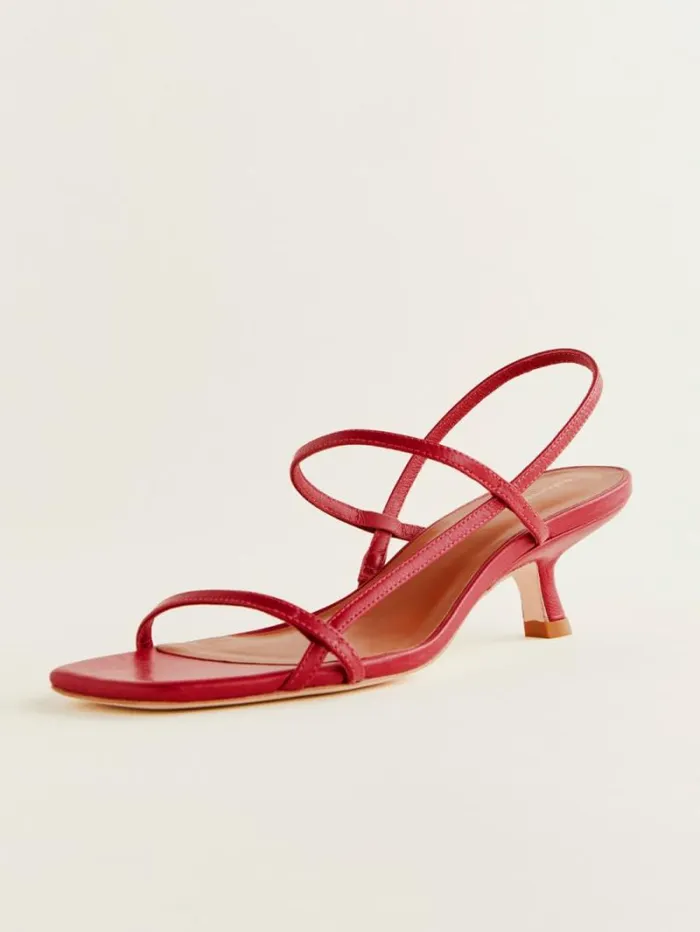 The Reformation Serenity Bare Sandal Scarlet 8211 WeddingsShoes
