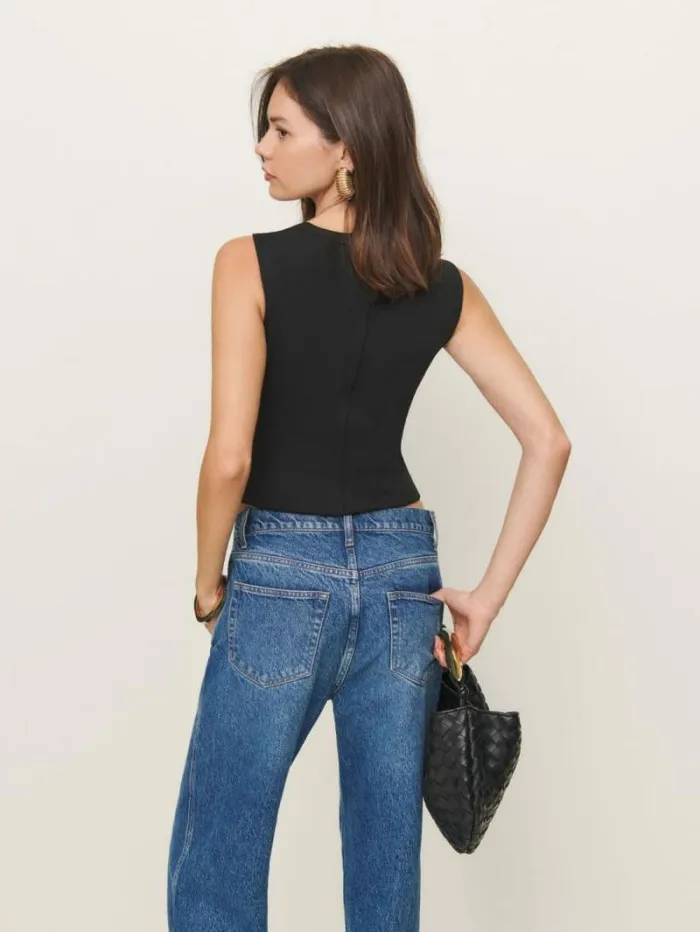 The Reformation Sienna Knit Top Black 8211 Clothing