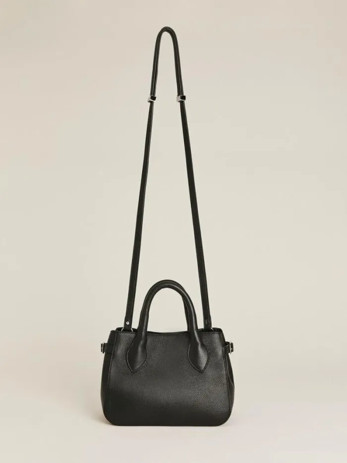 The Reformation Small Patrizia Satchel Bag Black Tumbled 8211 Bags