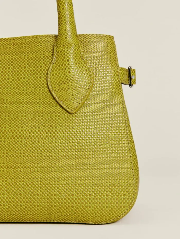 The Reformation Small Patrizia Satchel Bag Pistachio Embossed Leather 8211 Bags