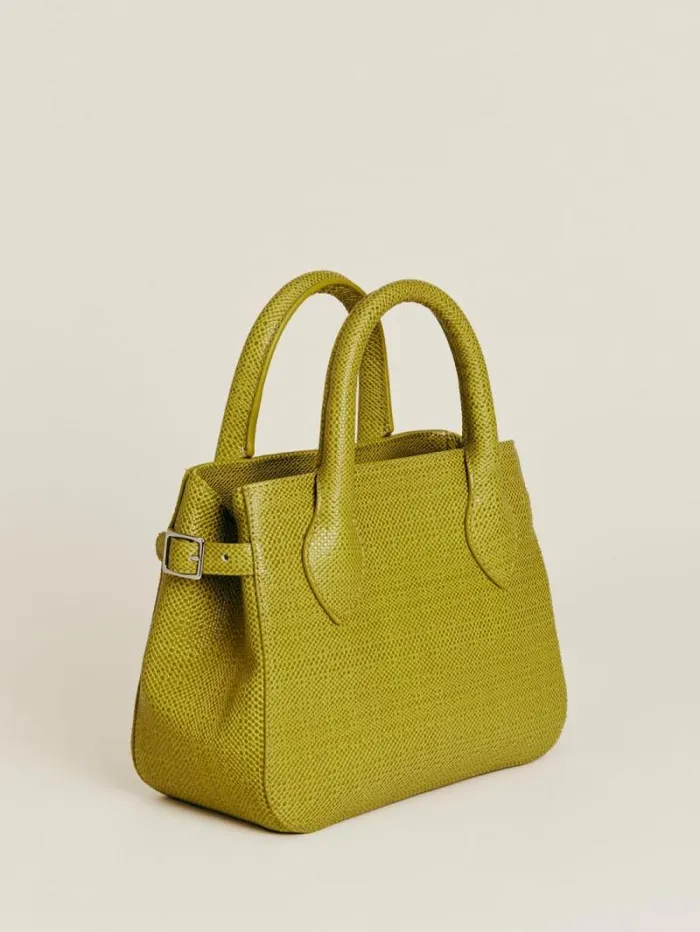 The Reformation Small Patrizia Satchel Bag Pistachio Embossed Leather 8211 Bags