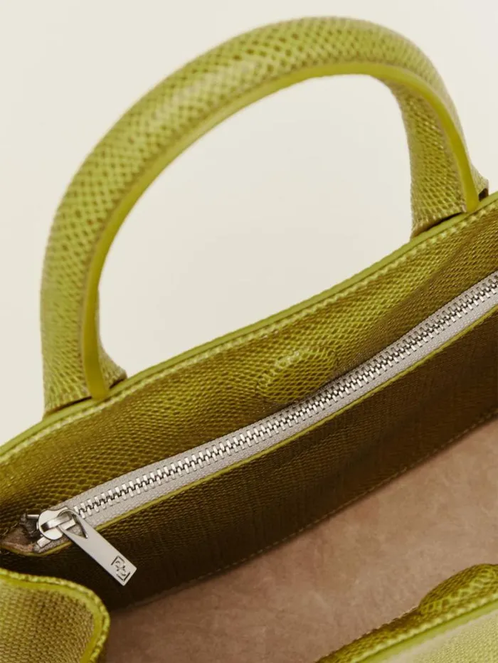 The Reformation Small Patrizia Satchel Bag Pistachio Embossed Leather 8211 Bags