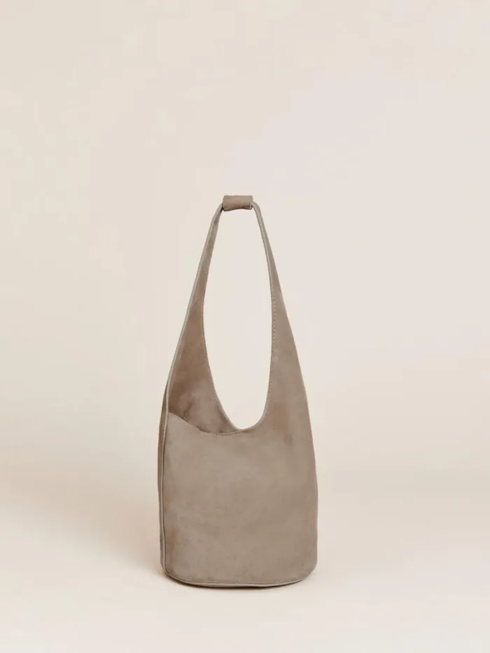 The Reformation Small Silvana Bucket Bag Smoke Suede 8211 Bags