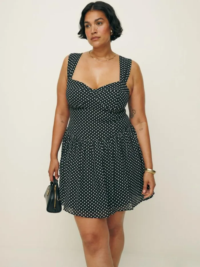 The Reformation Taiga Dress Es Caviar Dot 8211 Clothing