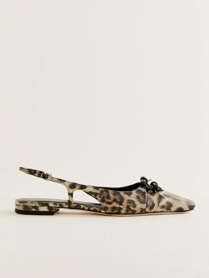 The Reformation Tammy Slingback Flat Leopard 8211 Shoes