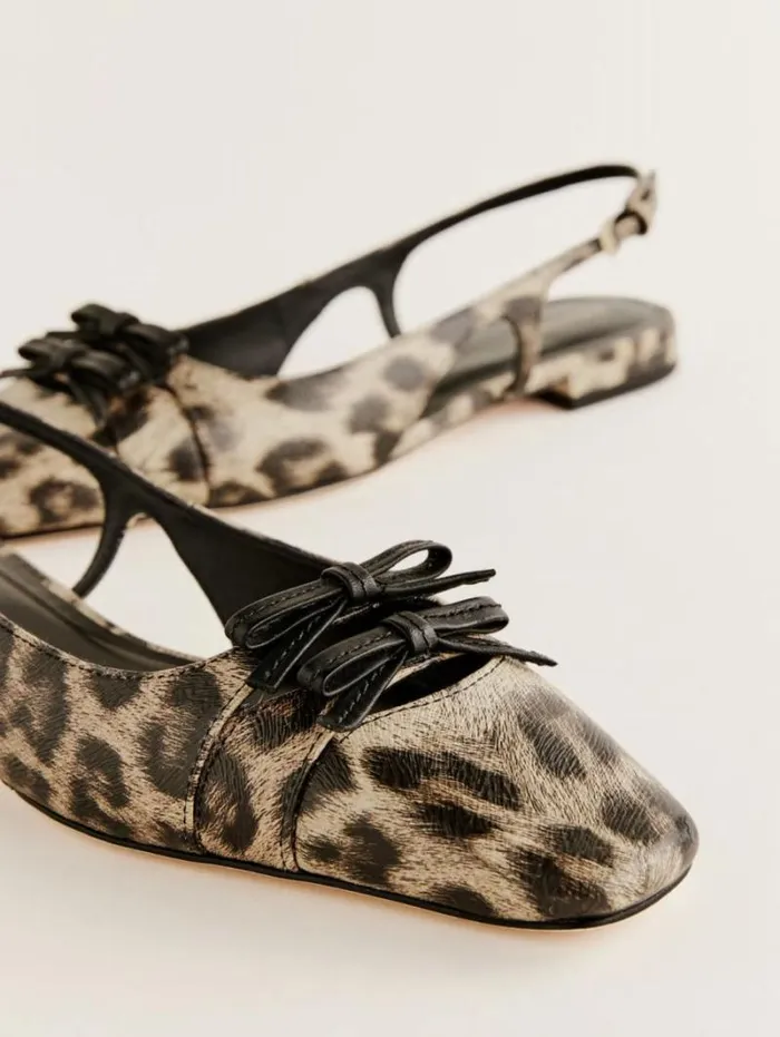 The Reformation Tammy Slingback Flat Leopard 8211 Shoes