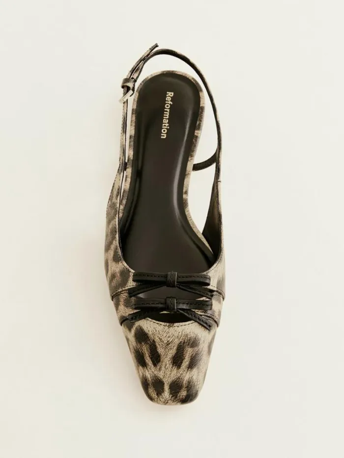 The Reformation Tammy Slingback Flat Leopard 8211 Shoes