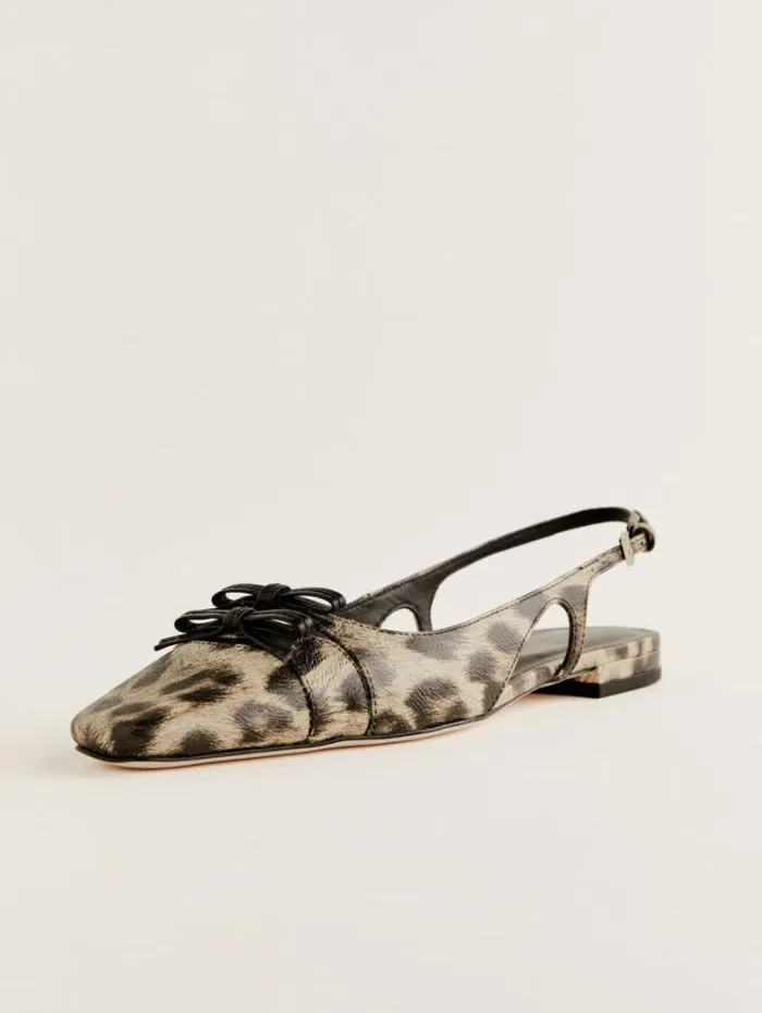 The Reformation Tammy Slingback Flat Leopard 8211 Shoes
