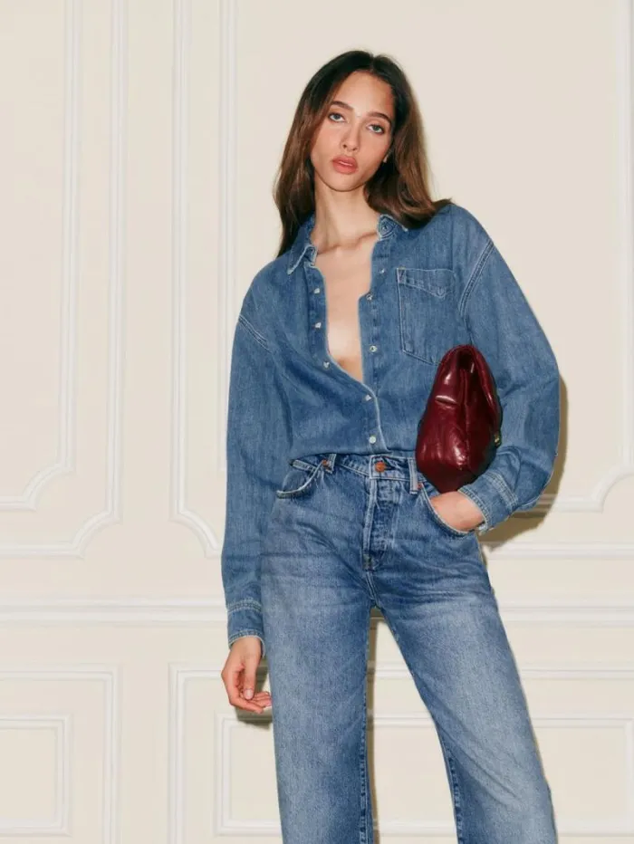 The Reformation The Magnolia Mid Rise Bow Jeans Zadar 8211 Clothing