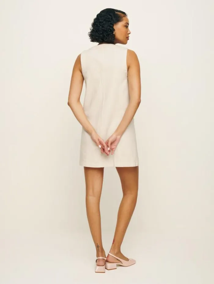 The Reformation Tropez Denim Mini Dress Fior Di Latte 8211 Clothing