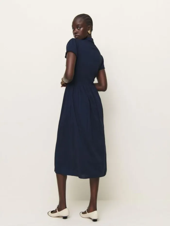 The Reformation Ula Dress Navy 8211 Clothing