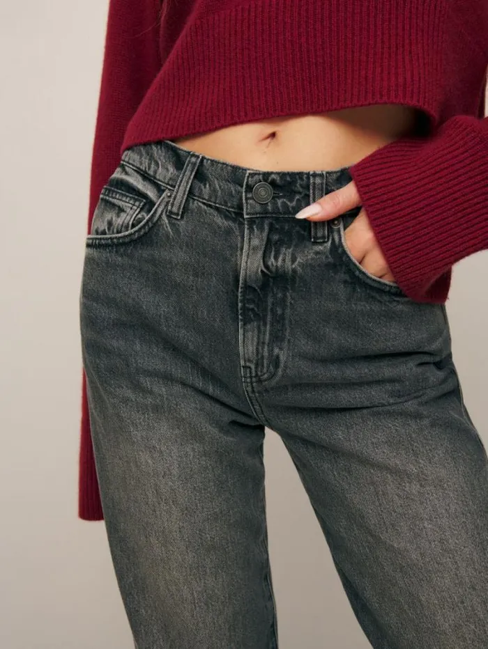 The Reformation Val 90s Mid Rise Straight Jeans Galveston 8211 Clothing