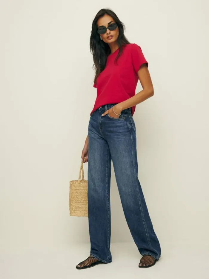 The Reformation Val Livedin Straight Jeans Otter 8211 Clothing