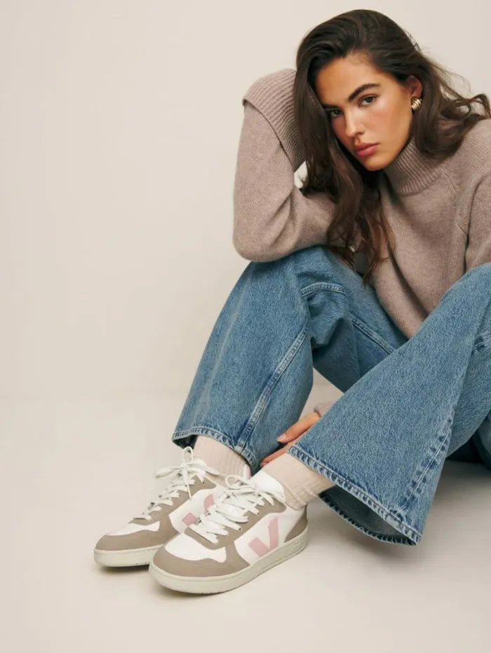 The Reformation Veja V10 Leather Sneaker Extra White Petale Sahara 8211 Shoes
