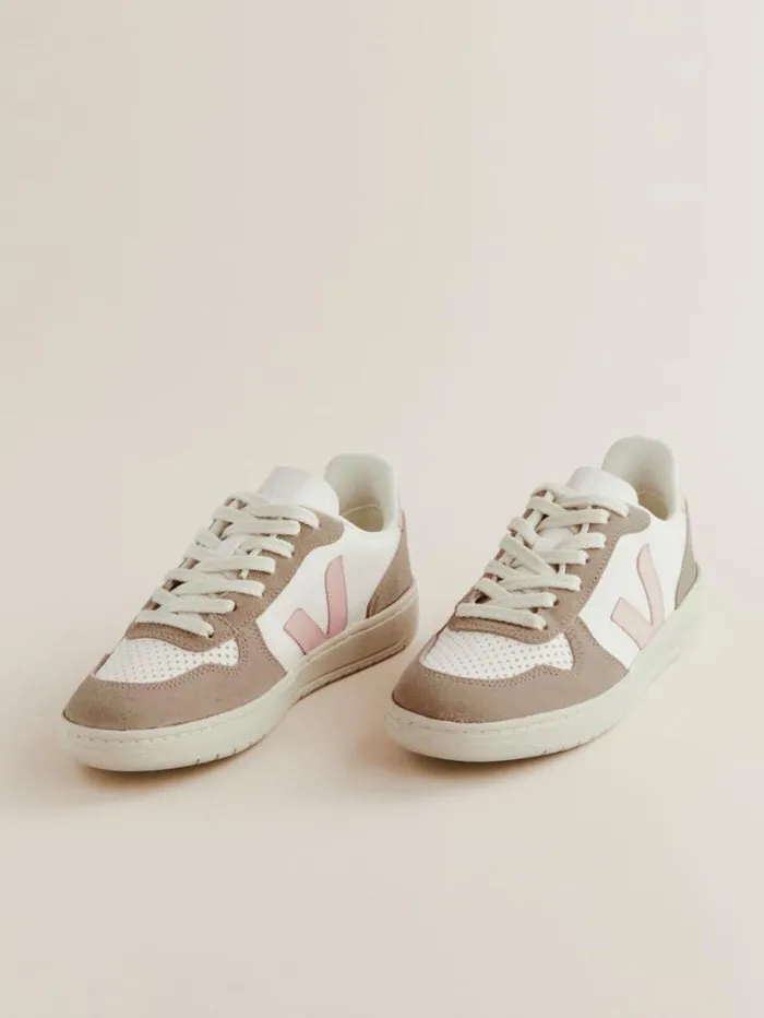 The Reformation Veja V10 Leather Sneaker Extra White Petale Sahara 8211 Shoes