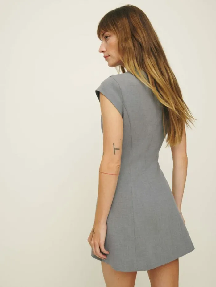 The Reformation Vivienne Dress Charcoal 8211 Clothing