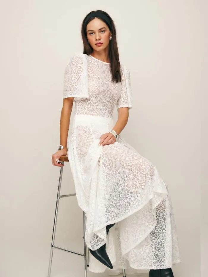 The Reformation Waller Knit Dress Fior Di Latte 8211 Clothing