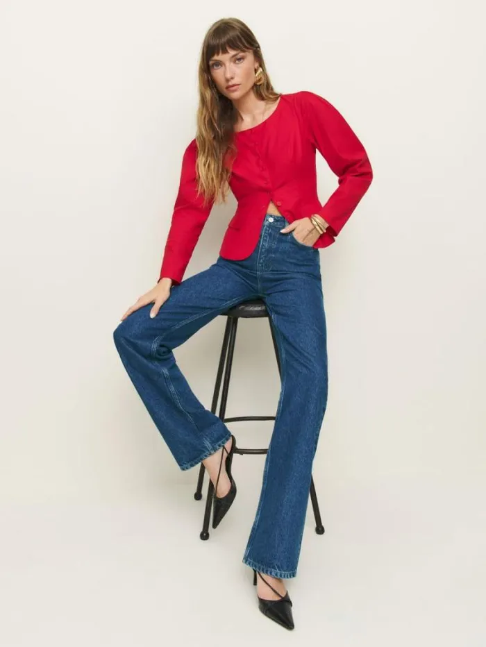 The Reformation Wilder High Rise Wide Leg Jeans Cleary 8211 Clothing