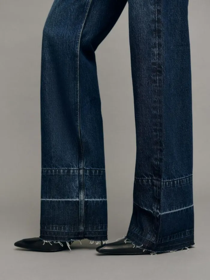 The Reformation Wilder High Rise Wide Leg Jeans Mille Let Down Hem 8211 Clothing