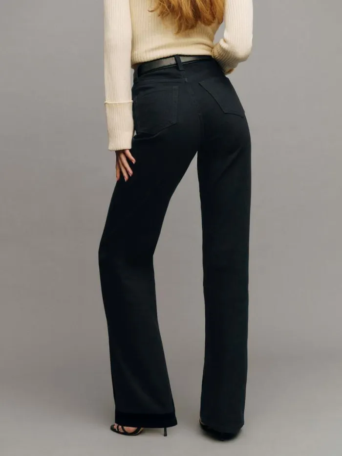 The Reformation Wilder Stretch High Rise Wide Leg Jeans Black 8211 Clothing