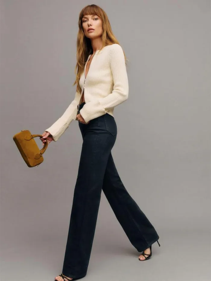 The Reformation Wilder Stretch High Rise Wide Leg Jeans Black 8211 Clothing