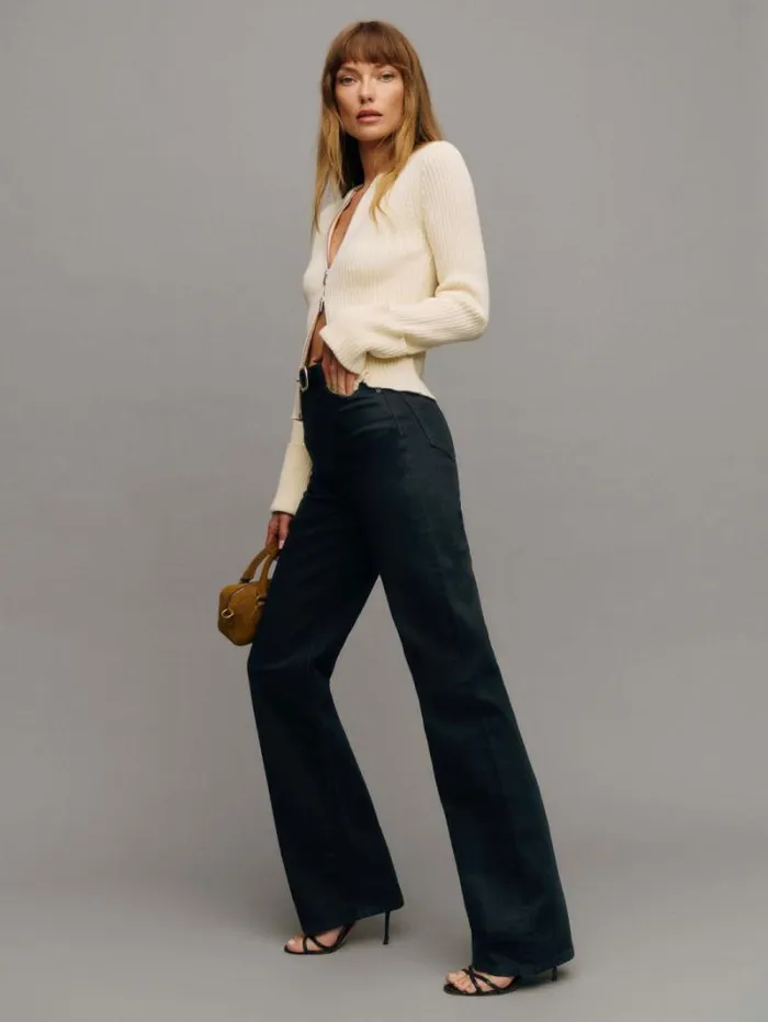 The Reformation Wilder Stretch High Rise Wide Leg Jeans Black 8211 Clothing