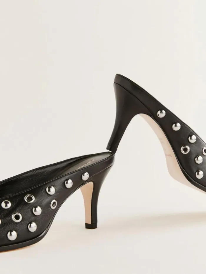 The Reformation Xyler Studded Mule Black Leather 8211 Shoes