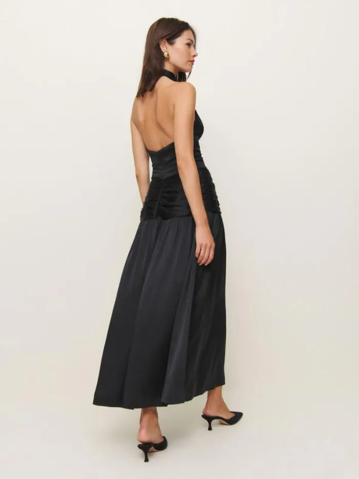 The Reformation Zaria Silk Dress Black 8211 ClothingWeddings