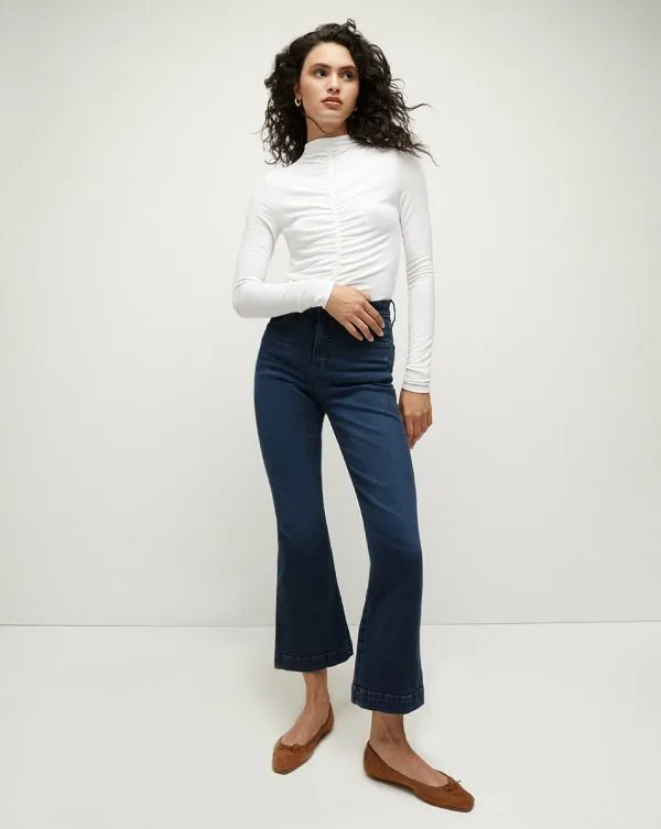 Theresa Ruched Turtleneck White Women Veronica Beard Tops Theresa Ruched Turtleneck White Women Veronica Beard Tops