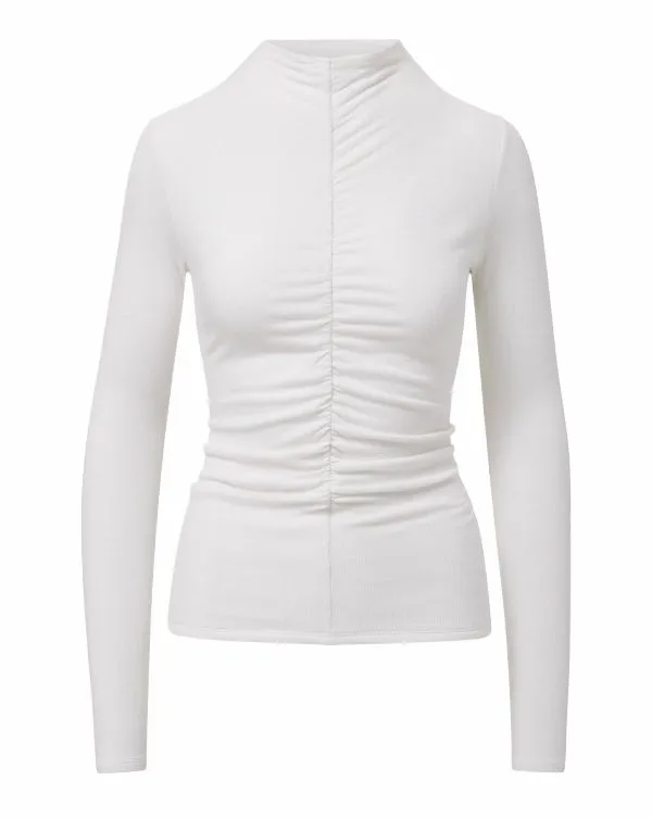 Theresa Ruched Turtleneck White Women Veronica Beard Tops Theresa Ruched Turtleneck White Women Veronica Beard Tops