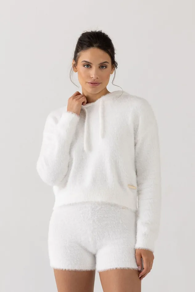 Tops Adult Bloch Eyelash Knit Hoodie Cream Bloch