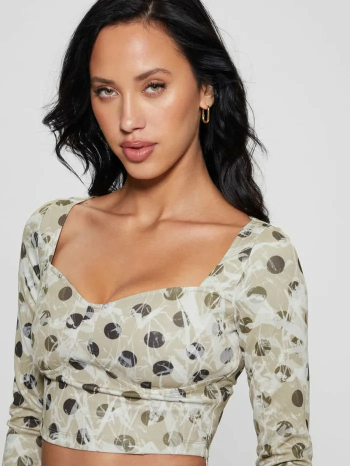 Tops Amy Crop Top Sandy Polka Dots GUESS Women