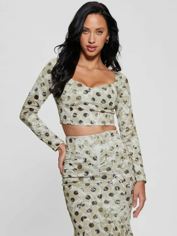 Tops Amy Crop Top Sandy Polka Dots GUESS Women Tops Amy Crop Top Sandy Polka Dots GUESS Women