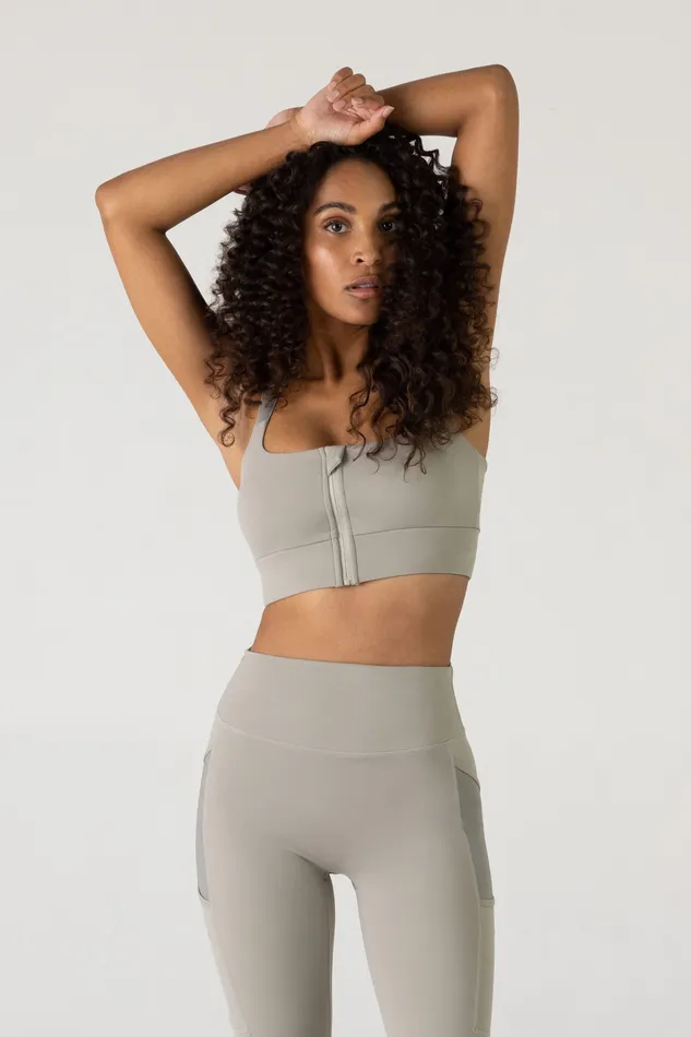 Tops Bloch Revive Zip Crop Scorched Dune Bloch Adult